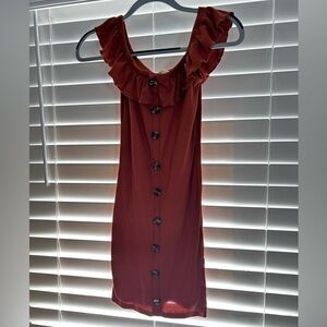 Riley & James button down burnt orange dress